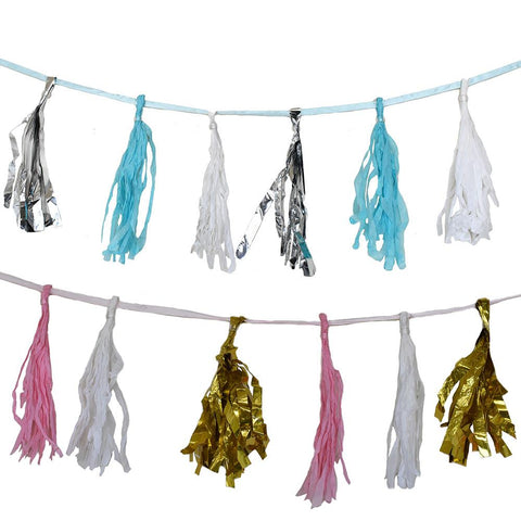 Paper And Tinsel Tassel Garland, 10-Feet