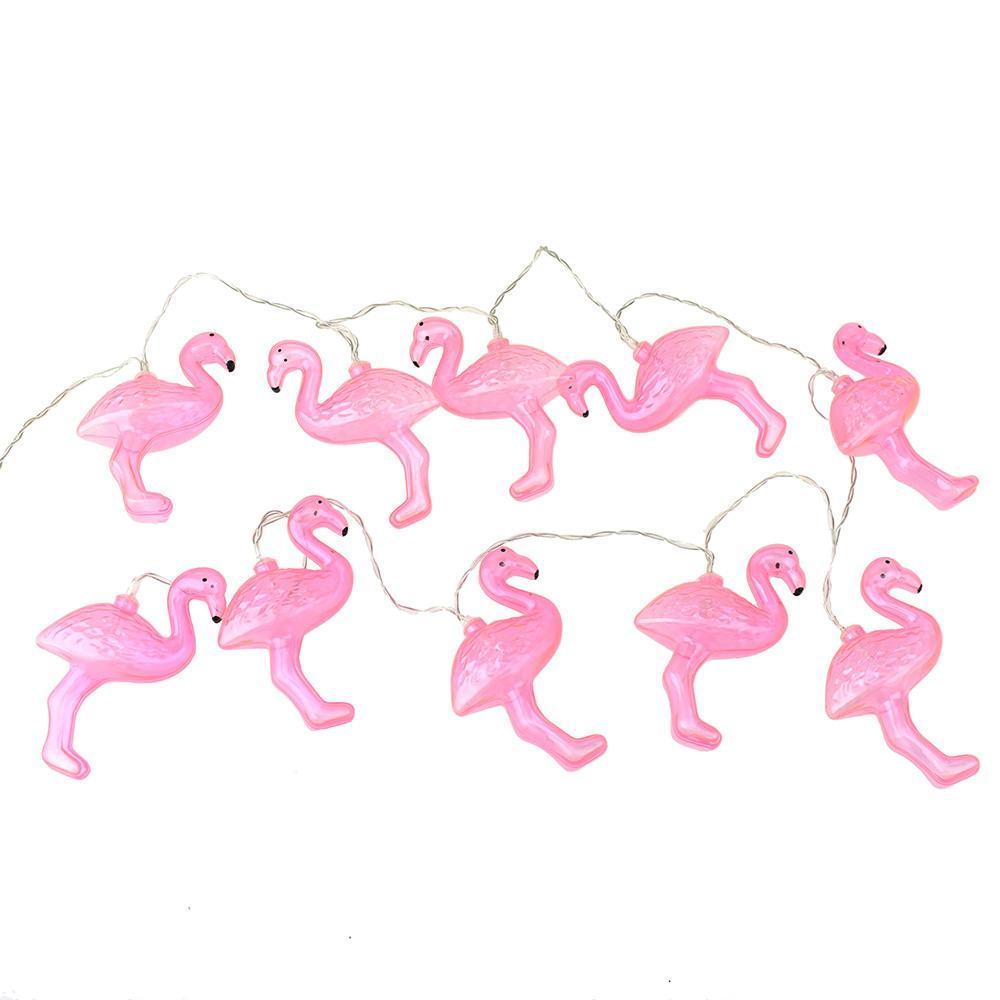 Translucent Plastic  Flamingo Lights Garland, 5-Feet