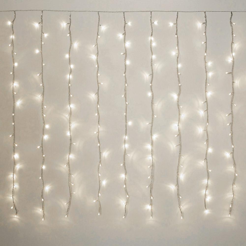 LED Curtain Lights Multi-Function, White, 6-feet, 200 LED