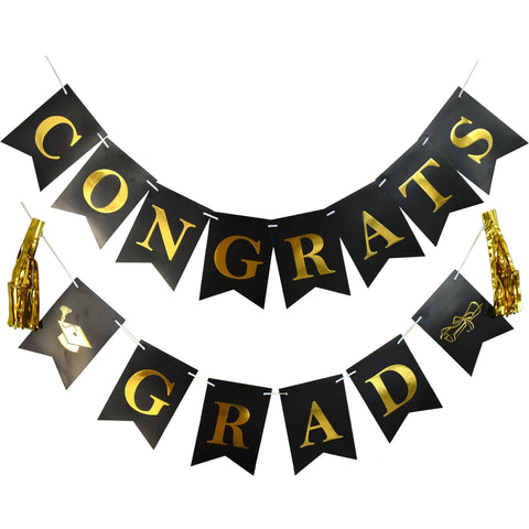 Congrats Grad Tassel Party Banner, 10-Feet