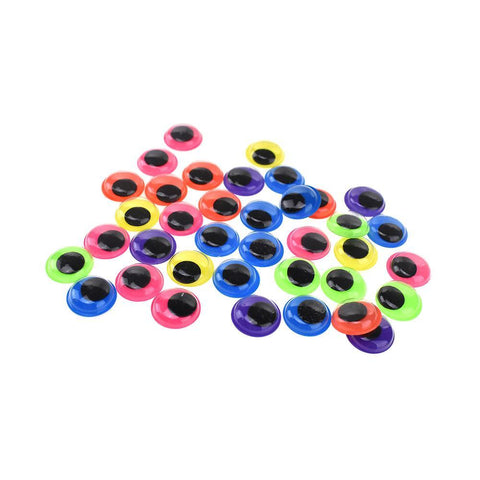 Neon Paste On Eyes, 5/8-Inch, 80-Pieces