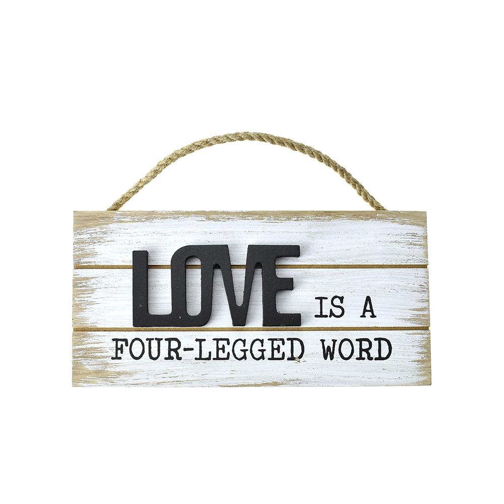 Dog Lover's Message Wooden Sign, 7-1/2-Inch