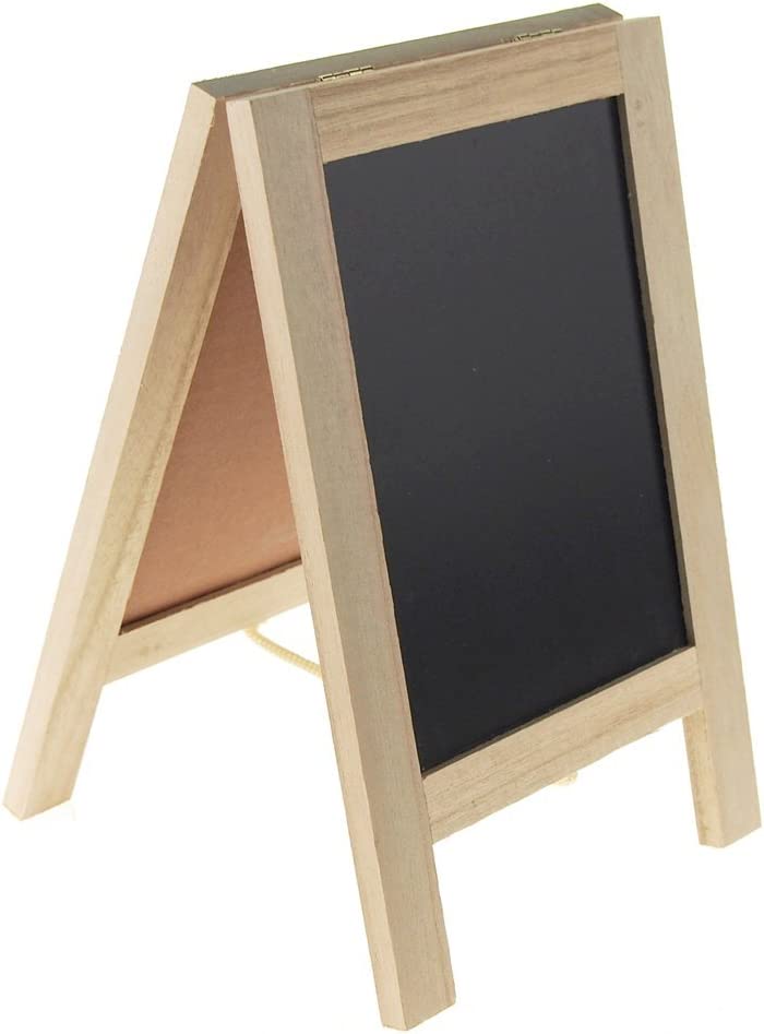 Mini Chalkboard Wood Cork Easel, Rectangle, 10-inch