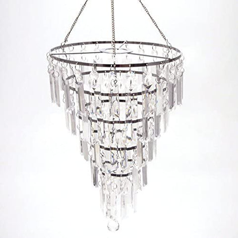 Hanging Beaded Chandelier Decor, 15-inch, Rectangular Pendant