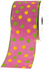 Canvas Ribbon with Vibrant Dots, 2-1/2-inch, 10-yard