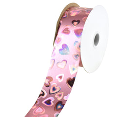 Valentine's Day Holographic Hearts Ribbon, 1-3/8-Inch, 25-Yard