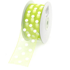 Polka Dot Organza Ribbon, 1-1/2-Inch, 25 Yards