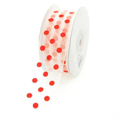 Polka Dot Organza Ribbon, 1-1/2-Inch, 25 Yards