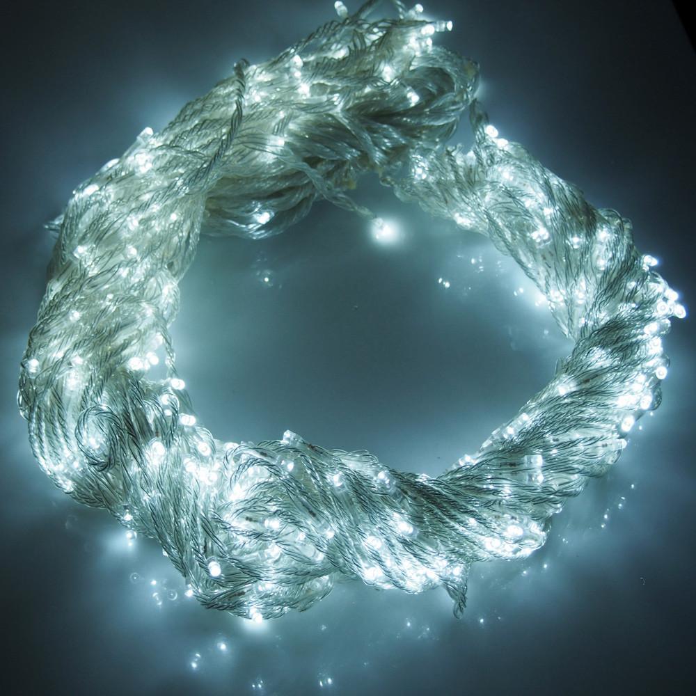 LED Curtain Fairy Lights, White Glow, 540-LED, 75-Inch
