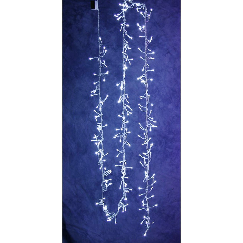 Cluster LED Fairy String Lights, 240 LED, White, 9-Feet