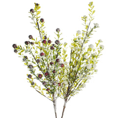 Artificial Iced Berries Stem, 21-Inch