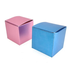 Cube Metallic Paper Gift Favor Boxes, 2-Inch, 24-Count