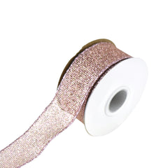 Metallic Micro Mesh Wired Ribbon, 1-1/2-Inch, 10-Yard - Rose Gold