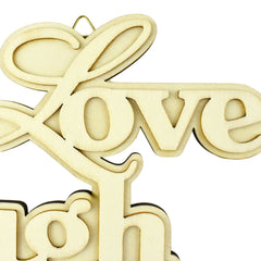 Wooden 3D DIY Craft Live Laugh Love Plaque with Hooks, 9-1/2-Inch