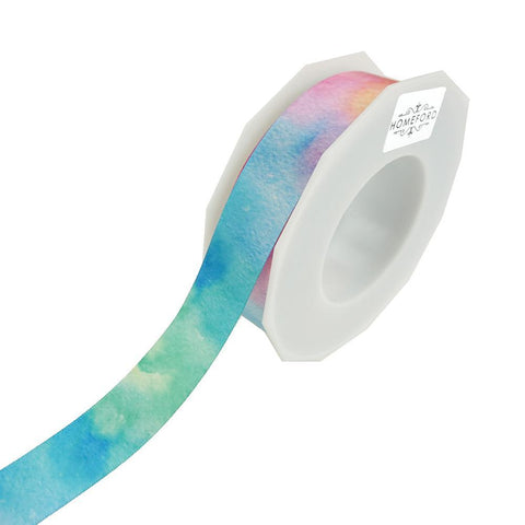 Pastel Water Color Sky Satin Ribbon, 7/8-Inch, 20-Yard