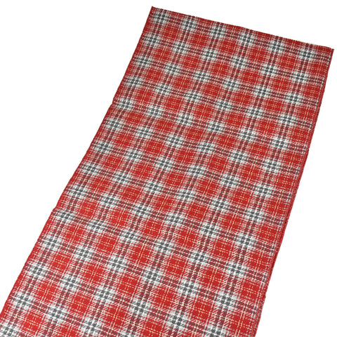 Plaid Table Runner, Red/Grey/White, 72-Inch x 14-Inch