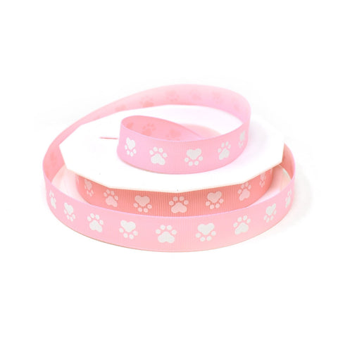 Puppy Paws Precious Pets Grosgrain Ribbon, Pink, 5/8-Inch, 20-Yard