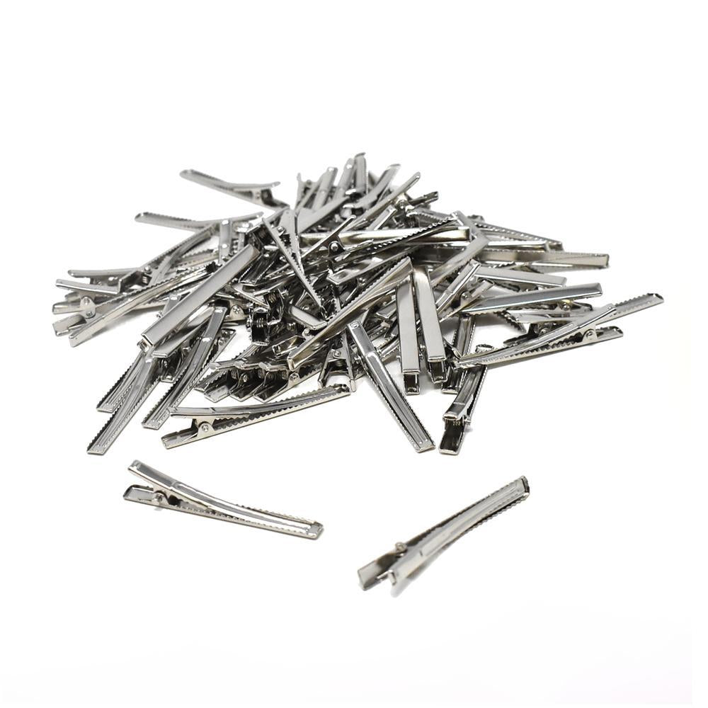 Silver Duck Clips, 60mm, 100-Piece