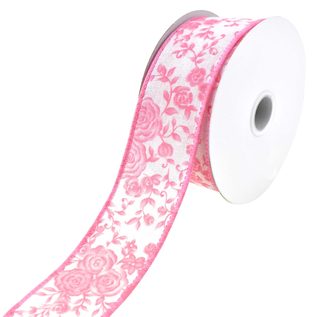 Ombre Elegant Roses Wired Ribbon, 1-1/2-Inch, 10-Yard