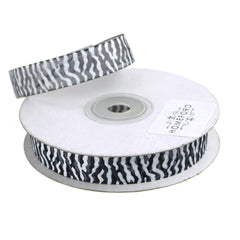 Zebra Print Sheer Organza Ribbon, 25 Yards