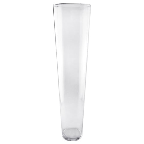 Clear Taper Down Cylinder Glass Vase, 31-Inch x 8-Inch, 2-Count