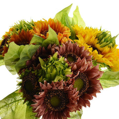 Artificial Sunflower Bouquet, 15-Inch