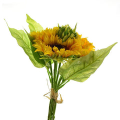 Artificial Sunflower Bouquet, 15-Inch