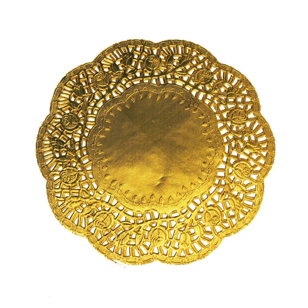 Round Lace Gold Doilies, 6-1/4-Inch, 6-Piece