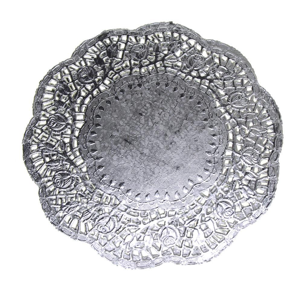 Round Lace Silver Doilies, 8-1/2-Inch, 6-Piece