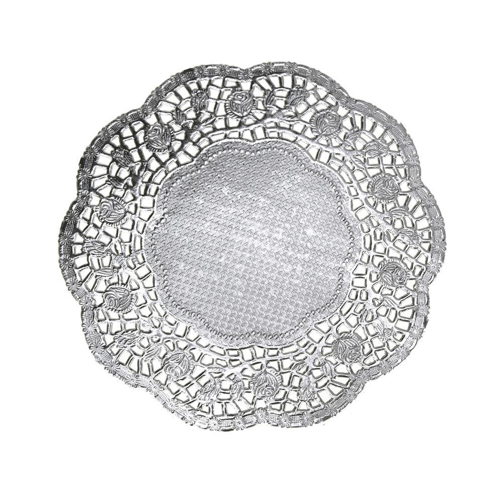 Round Lace Silver Doilies, 6-1/4-Inch, 6-Piece