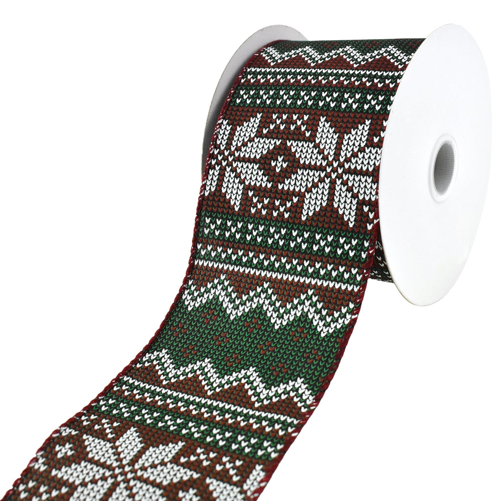 Modern Christmas Sweater Wired Ribbon, 2-1/2-Inch, 10-Yard