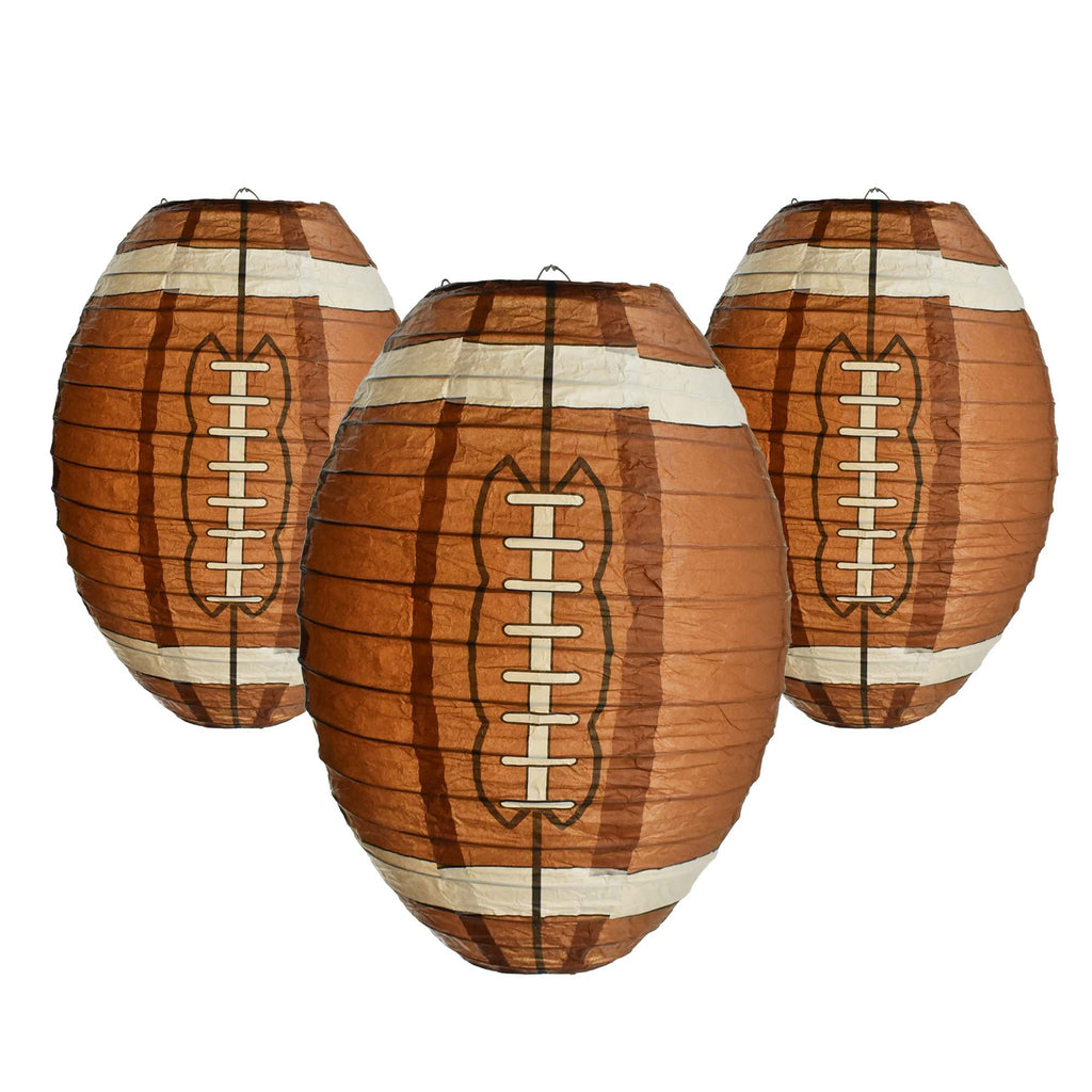 Football Paper Lantern, 12-Inch, 3-Count