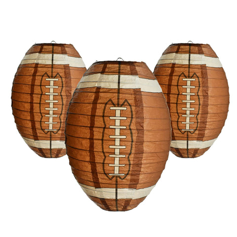 Football Paper Lantern, 12-Inch, 3-Count