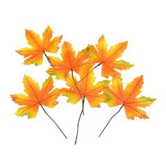 Artificial Assorted Fall Maple Leaf Picks, 6-Inch, 6-Count
