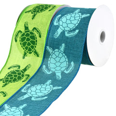 Sea Turtle Wired Ribbon, 2-1/2-inch, 10-yard