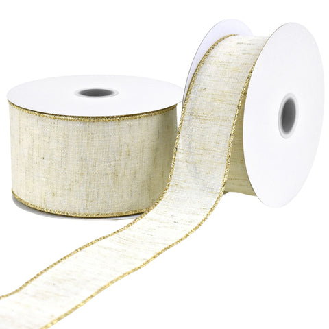 Canvas Metallic Edge Wired Ribbon, 10-yard