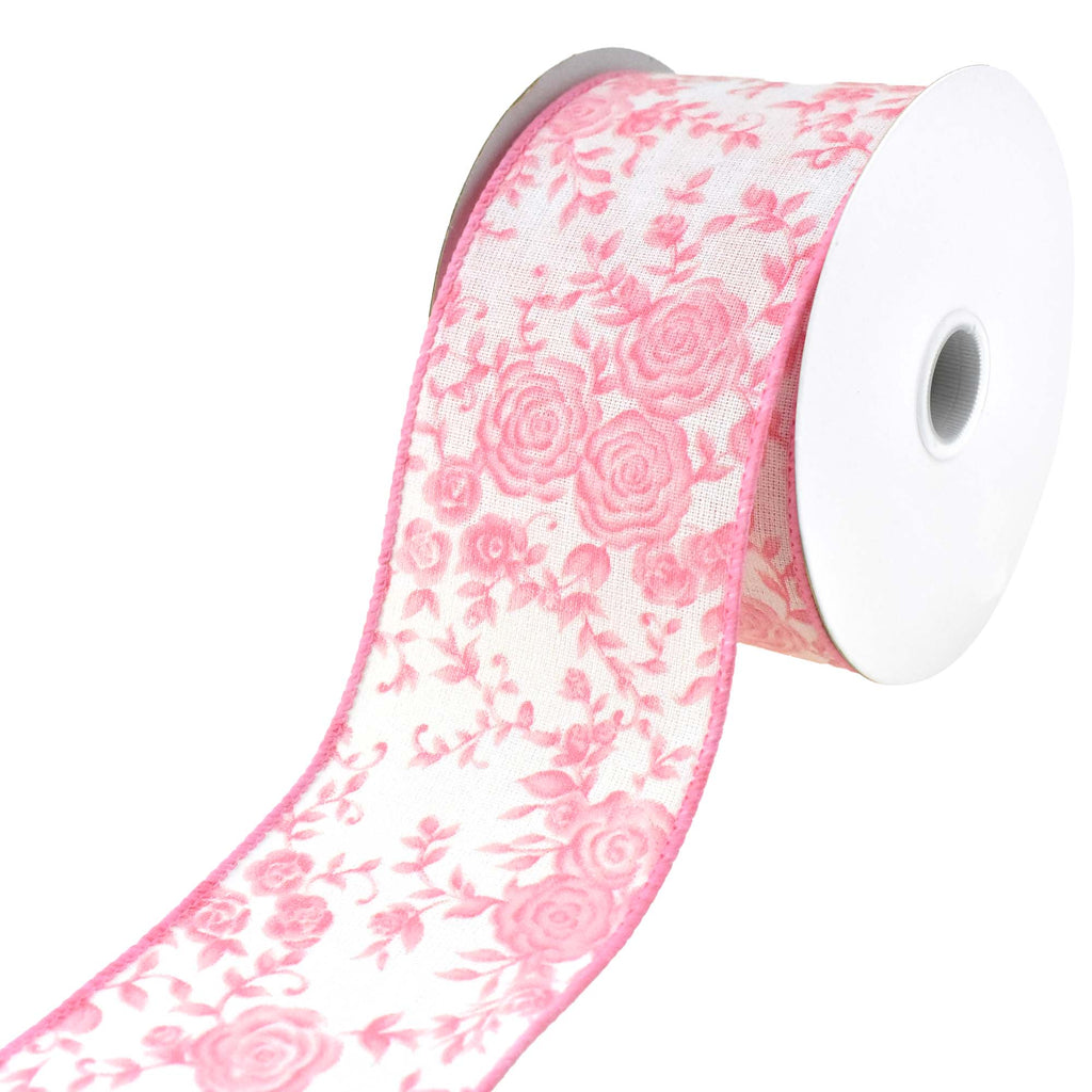 Ombre Elegant Roses Wired Ribbon, 2-1/2-Inch, 10-Yard