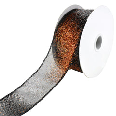 Halloween Glittered Ombre Sheer Wired Ribbon, 1-1/2-Inch, 10-Yard