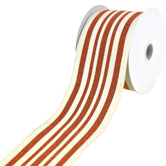 Woven French Stripes Wired Ribbon, 2-1/2-Inch, 10-Yard