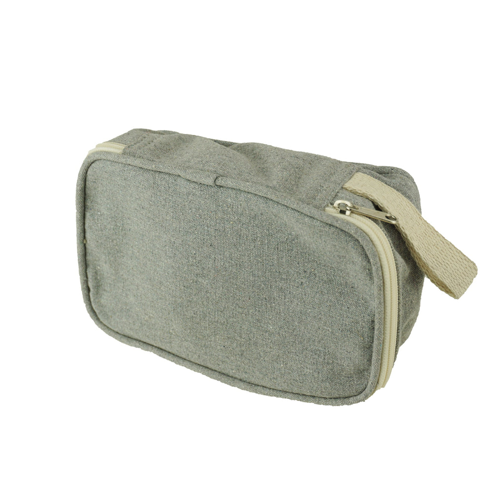 Recycled Canvas Zipper Travel Bag, 8-3/4-Inch
