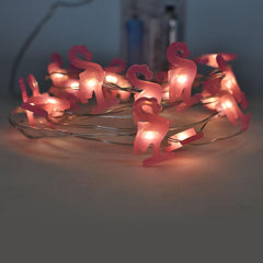 LED Battery Operated Flamingo String Lights, 80-Inch