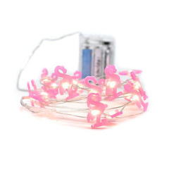 LED Battery Operated Flamingo String Lights, 80-Inch
