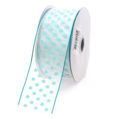 Polka Dot Organza Ribbon Wired Edge, 1-1/2-inch, 10-yard