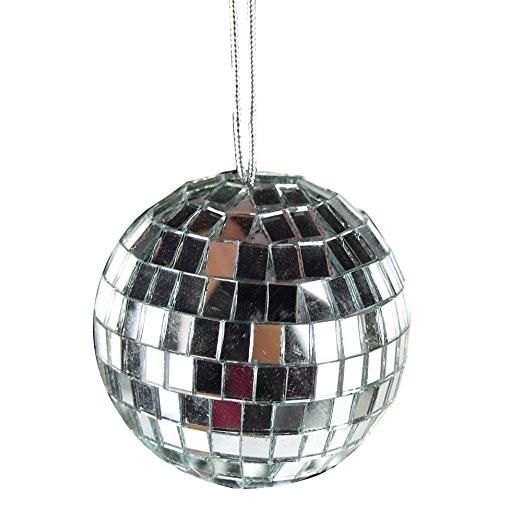 Mirror Disco Ornament Balls, Silver, 2-3/4-Inch, 6-Piece