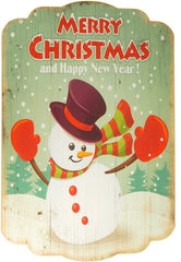 Christmas Printed Wooden Wall Plaques, 16-Inch x 24-Inch