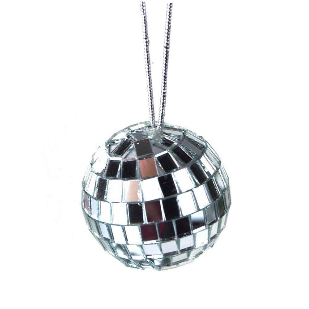 Mirror Disco Ornament Balls, Silver, 2-Inch, 12-Piece