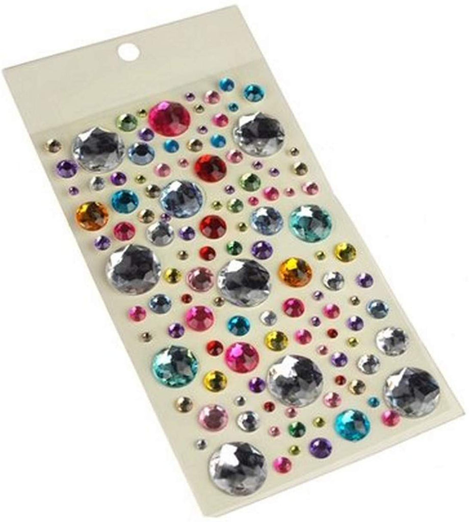 Self Adhesive Round Gemstone, Assorted Color, 120-count