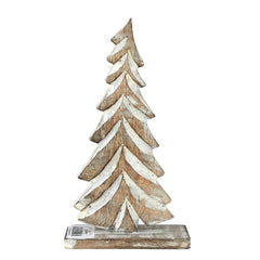 Wooden Christmas Tree Table-top Ornament, Natural
