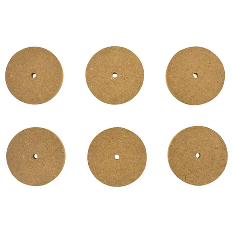 MDF DIY Craft Wood Flat Wheels, 2-1/8-Inch, 6-Count - Natural