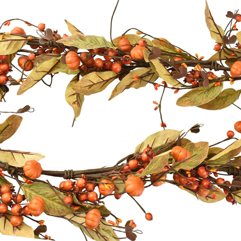 Artificial Autumn Mini Pumpkin Branch Garland, 5-Feet